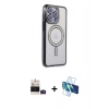 MARSİLYAN™- iPhone 14 Pro Max Kılıf Zirve Doku Prime - Siyah 3D Antistatik Cam Ekran Koruyucu + Bilvis Titan Kamera Lens - DNMR