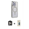 MARSİLYAN™- iPhone 14 Pro Max Kılıf Zirve Doku Prime - Siyah 6D Mat Seramik Hayalet Nano Ekran Koruyucu + PVD Metal Kamera Lens - TU