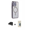 MARSİLYAN™- iPhone 14 Pro Max Kılıf Zirve Doku Prime - Siyah 6D Mat Seramik Hayalet Nano Ekran Koruyucu + Raze Metal Kamera Lens - GS