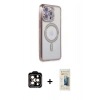MARSİLYAN™- iPhone 14 Pro Max Kılıf Zirve Doku Prime - Siyah 6D Mat Seramik Hayalet Nano Ekran Koruyucu + PVD Metal Kamera Lens - TU