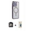 MARSİLYAN™- iPhone 14 Pro Max Kılıf Zirve Doku Prime - Siyah 6D Mat Seramik Hayalet Nano Ekran Koruyucu + PVD Metal Kamera Lens - TU