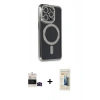 MARSİLYAN™- iPhone 14 Pro Max Kılıf Zirve Doku Prime - Siyah 6D Mat Seramik Hayalet Nano Ekran Koruyucu + Bilvis Titan Kamera Lens - SH