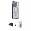 MARSİLYAN™- iPhone 14 Pro Max Kılıf Zirve Doku Prime - Siyah 6D Mat Seramik Hayalet Nano Ekran Koruyucu + Raze Metal Kamera Lens - GS