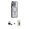MARSİLYAN™- iPhone 14 Pro Max Kılıf Zirve Doku Prime - Siyah 6D Mat Seramik Hayalet Nano Ekran Koruyucu + Bilvis Titan Kamera Lens - DNMR