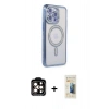 MARSİLYAN™- iPhone 14 Pro Max Kılıf Zirve Doku Prime - Siyah 6D Mat Seramik Hayalet Nano Ekran Koruyucu + PVD Metal Kamera Lens - TU