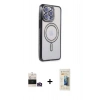 MARSİLYAN™- iPhone 14 Pro Max Kılıf Zirve Doku Prime - Siyah 6D Mat Seramik Hayalet Nano Ekran Koruyucu + Gold Bilvis Titan Kamera Lens
