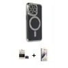 MARSİLYAN™- iPhone 14 Pro Max Kılıf Zirve Doku Prime - Siyah Bilvis 3D Mat Cam Ekran Koruyucu + Bilvis Titan Kamera Lens - SH
