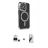 MARSİLYAN™- iPhone 14 Pro Max Kılıf Zirve Doku Prime - Siyah Bilvis 3D Mat Cam Ekran Koruyucu + Bilvis Titan Kamera Lens - DNMR