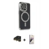 MARSİLYAN™- iPhone 14 Pro Max Kılıf Zirve Doku Prime - Siyah Bilvis 3D Mat Cam Ekran Koruyucu + Raze Metal Kamera Lens - GD