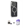 MARSİLYAN™- iPhone 14 Pro Max Kılıf Zirve Doku Prime - Siyah Bilvis 5in1 3D Magic Cam Ekran Koruyucu + Bilvis Titan Kamera Lens - GS