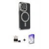 MARSİLYAN™- iPhone 14 Pro Max Kılıf Zirve Doku Prime - Siyah Bilvis 5in1 3D Magic Cam Ekran Koruyucu + Bilvis Titan Kamera Lens - SH