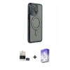 MARSİLYAN™- iPhone 14 Pro Max Kılıf Zirve Doku Prime - Siyah Bilvis 5in1 3D Magic Cam Ekran Koruyucu + Bilvis Titan Kamera Lens - GS
