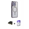 MARSİLYAN™- iPhone 14 Pro Max Kılıf Zirve Doku Prime - Siyah Bilvis 5in1 3D Magic Cam Ekran Koruyucu + Gold Raze Metal Kamera Lens