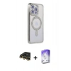 MARSİLYAN™- iPhone 14 Pro Max Kılıf Zirve Doku Prime - Siyah Bilvis 5in1 3D Magic Cam Ekran Koruyucu + Gold Raze Metal Kamera Lens