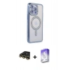 MARSİLYAN™- iPhone 14 Pro Max Kılıf Zirve Doku Prime - Siyah Bilvis 5in1 3D Magic Cam Ekran Koruyucu + Gold Raze Metal Kamera Lens