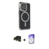 MARSİLYAN™- iPhone 14 Pro Max Kılıf Zirve Doku Prime - Siyah Bilvis 5in1 3D Magic Cam Ekran Koruyucu + Gold Raze Metal Kamera Lens