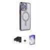 MARSİLYAN™- iPhone 14 Pro Max Kılıf Zirve Doku Prime - Siyah Bilvis 5in1 3D Magic Cam Ekran Koruyucu + Raze Metal Kamera Lens - GS