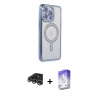 MARSİLYAN™- iPhone 14 Pro Max Kılıf Zirve Doku Prime - Siyah Bilvis 5in1 3D Magic Cam Ekran Koruyucu + Raze Metal Kamera Lens - GS