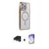 MARSİLYAN™- iPhone 14 Pro Max Kılıf Zirve Doku Prime - Siyah Bilvis 5in1 3D Magic Cam Ekran Koruyucu + Raze Metal Kamera Lens - GS