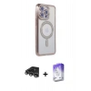 MARSİLYAN™- iPhone 14 Pro Max Kılıf Zirve Doku Prime - Siyah Bilvis 5in1 3D Magic Cam Ekran Koruyucu + Raze Metal Kamera Lens - GS