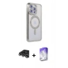 MARSİLYAN™- iPhone 14 Pro Max Kılıf Zirve Doku Prime - Siyah Bilvis 5in1 3D Magic Cam Ekran Koruyucu + Raze Metal Kamera Lens - GS