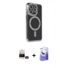 MARSİLYAN™- iPhone 14 Pro Max Kılıf Zirve Doku Prime - Siyah Bilvis 5in1 5D Magic Hayalet Cam Ekran Koruyucu + Bilvis Titan Kamera Lens - GD