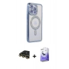 MARSİLYAN™- iPhone 14 Pro Max Kılıf Zirve Doku Prime - Siyah Bilvis 5in1 5D Magic Hayalet Cam Ekran Koruyucu + Raze Metal Kamera Lens - GD