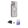MARSİLYAN™- iPhone 14 Pro Max Kılıf Zirve Doku Prime - Siyah Bilvis 5in1 5D Magic Hayalet Cam Ekran Koruyucu + Raze Metal Kamera Lens - GD