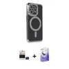MARSİLYAN™- iPhone 14 Pro Max Kılıf Zirve Doku Prime - Siyah Bilvis 5in1 5D Magic Hayalet Cam Ekran Koruyucu + Bilvis Titan Kamera Lens - DNMR