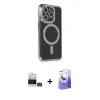 MARSİLYAN™- iPhone 14 Pro Max Kılıf Zirve Doku Prime - Siyah Bilvis 5in1 5D Magic Hayalet Cam Ekran Koruyucu + Bilvis Titan Kamera Lens - GS