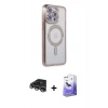 MARSİLYAN™- iPhone 14 Pro Max Kılıf Zirve Doku Prime - Siyah Bilvis 5in1 5D Magic Hayalet Cam Ekran Koruyucu + Gümüş Raze Metal Kamera Lens