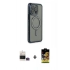 MARSİLYAN™- iPhone 14 Pro Max Kılıf Zirve Doku Prime - Siyah Buffer Cam Ekran Koruyucu + Bilvis Titan Kamera Lens - GD