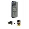 MARSİLYAN™- iPhone 14 Pro Max Kılıf Zirve Doku Prime - Siyah Buffer Cam Ekran Koruyucu + Raze Metal Kamera Lens - GD