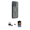MARSİLYAN™- iPhone 14 Pro Max Kılıf Zirve Doku Prime - Siyah Buffer Hayalet Cam Ekran Koruyucu + Bilvis Titan Kamera Lens - GS