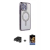 MARSİLYAN™- iPhone 14 Pro Max Kılıf Zirve Doku Prime - Siyah Buffer Hayalet Cam Ekran Koruyucu + Raze Metal Kamera Lens - GS