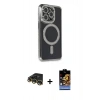 MARSİLYAN™- iPhone 14 Pro Max Kılıf Zirve Doku Prime - Siyah Buffer Hayalet Cam Ekran Koruyucu + Raze Metal Kamera Lens - GD