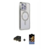 MARSİLYAN™- iPhone 14 Pro Max Kılıf Zirve Doku Prime - Siyah Buffer Hayalet Cam Ekran Koruyucu + Raze Metal Kamera Lens - GD
