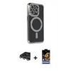 MARSİLYAN™- iPhone 14 Pro Max Kılıf Zirve Doku Prime - Siyah Buffer Hayalet Cam Ekran Koruyucu + Raze Metal Kamera Lens - GS