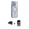 MARSİLYAN™- iPhone 14 Pro Max Kılıf Zirve Doku Prime - Siyah Buffer Hayalet Cam Ekran Koruyucu + Raze Metal Kamera Lens - GS