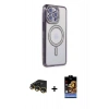 MARSİLYAN™- iPhone 14 Pro Max Kılıf Zirve Doku Prime - Siyah Buffer Hayalet Cam Ekran Koruyucu + Raze Metal Kamera Lens - GD