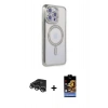 MARSİLYAN™- iPhone 14 Pro Max Kılıf Zirve Doku Prime - Siyah Buffer Hayalet Cam Ekran Koruyucu + Raze Metal Kamera Lens - GS