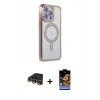 MARSİLYAN™- iPhone 14 Pro Max Kılıf Zirve Doku Prime - Siyah Buffer Hayalet Cam Ekran Koruyucu + Raze Metal Kamera Lens - GD