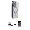 MARSİLYAN™- iPhone 14 Pro Max Kılıf Zirve Doku Prime - Siyah Buffer Hayalet Cam Ekran Koruyucu + Siyah Bilvis Titan Kamera Lens