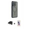 MARSİLYAN™- iPhone 14 Pro Max Kılıf Zirve Doku Prime - Siyah Joko 5D Cam + Raze Metal Kamera Lens - GS