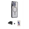 MARSİLYAN™- iPhone 14 Pro Max Kılıf Zirve Doku Prime - Siyah Joko 5D Cam + Raze Metal Kamera Lens - GS