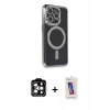 MARSİLYAN™- iPhone 14 Pro Max Kılıf Zirve Doku Prime - Siyah Joko 5D Cam + PVD Metal Kamera Lens - TU