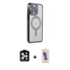 MARSİLYAN™- iPhone 14 Pro Max Kılıf Zirve Doku Prime - Siyah Joko 5D Cam + PVD Metal Kamera Lens - TU