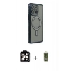 MARSİLYAN™- iPhone 14 Pro Max Kılıf Zirve Doku Prime - Siyah Joko Magic 5D Hayalet Cam + PVD Metal Kamera Lens - TU