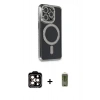 MARSİLYAN™- iPhone 14 Pro Max Kılıf Zirve Doku Prime - Siyah Joko Magic 5D Hayalet Cam + PVD Metal Kamera Lens - TU