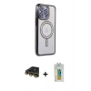 MARSİLYAN™- iPhone 14 Pro Max Kılıf Zirve Doku Prime - Siyah Polymer Nano Ekran Koruyucu + Raze Metal Kamera Lens - GD